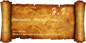 Hernesz Varsány névjegykártya